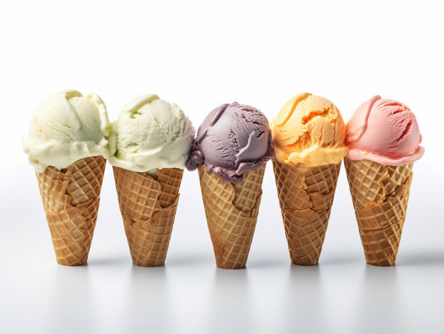 row-ice-cream-cones-with-one-them-labeled-ice-cream_894754-262